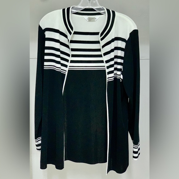 Women’s Large 100% Acrylic EXCLUSIVELY MISOOK Open Front Cardigan Sweater Jacket - Picture 13 of 16